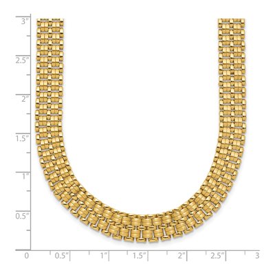 14K Yellow Gold Basket Weave Mesh Necklace – view 5