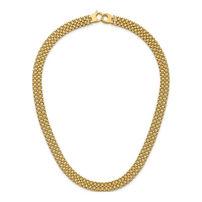 14K Yellow Gold Basket Weave Mesh Necklace – view 6