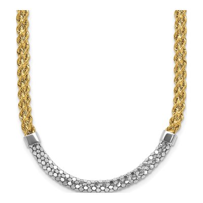 14K Yellow Gold Diamond-Cut Twisted Fancy Rope Necklace