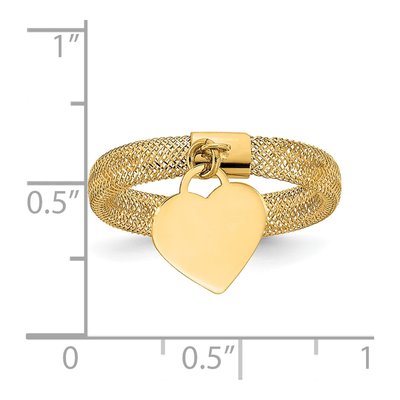 14K Yellow Gold Mesh Stretch Ring – view 4