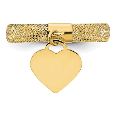 14K Yellow Gold Mesh Stretch Ring – view 6