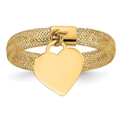 14K Yellow Gold Mesh Stretch Ring