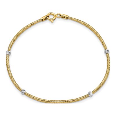 14K Yellow Gold Woven Bracelet – view 5