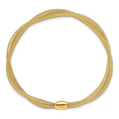 14K Yellow Gold Twisted Mesh Stretch Bracelet – view 3