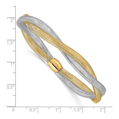 14K Yellow Gold Woven Mesh Stretch Bracelet – view 5