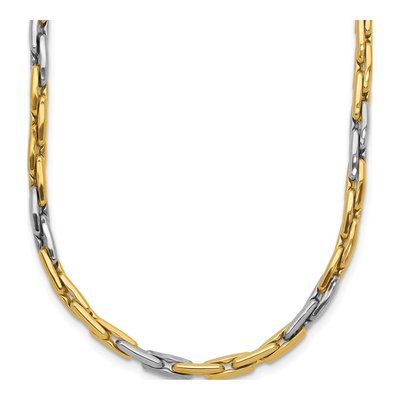 14K Two-Tone Gold Fancy Link Necklace