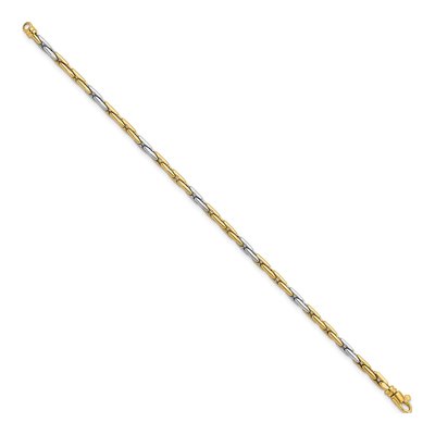 14K Two-Tone Gold 3.1mm Fancy Link Chain Bracelet – view 3