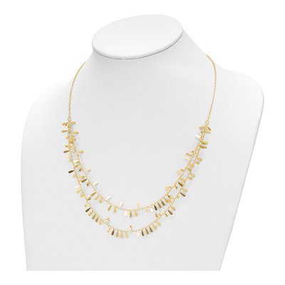 14K Yellow Gold Polished Double Strand Fancy Link W/2 In Ext. Necklace – view 4