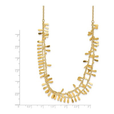 14K Yellow Gold Polished Double Strand Fancy Link W/2 In Ext. Necklace – view 5