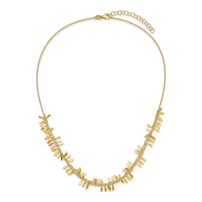 14K Yellow Gold Polished Double Strand Fancy Link W/2 In Ext. Necklace – view 6