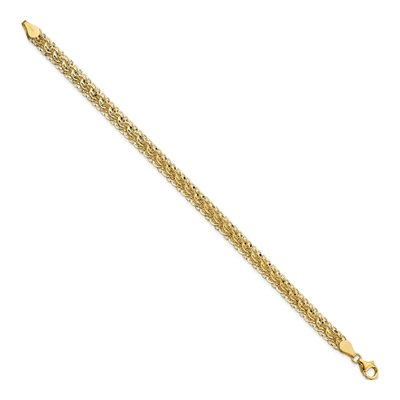 14K Yellow Gold 6.5mm Diamond-Cut Fancy Link Chain Bracelet – view 3