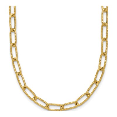 14K Yellow Gold Fancy Open Link Necklace
