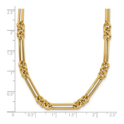 14K Yellow Gold Fancy Figaro Link Necklace, 17.5 In – view 5