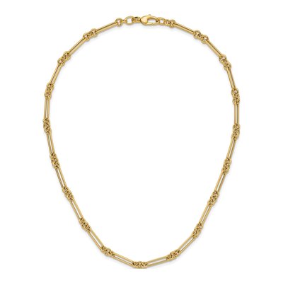 14K Yellow Gold Fancy Figaro Link Necklace, 17.5 In – view 6