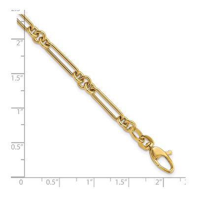 14K Yellow Gold 5.2mm Figaro Fancy Link Chain Bracelet – view 4