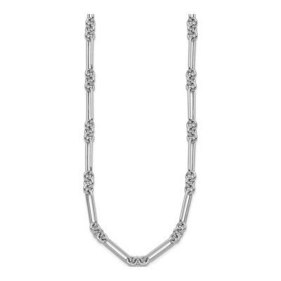 14K White Gold Fancy Link Necklace – view 3