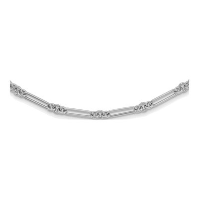 14K White Gold Fancy Link Necklace