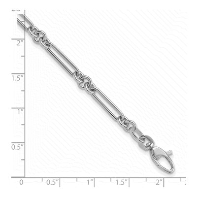 14K White Gold 5.2mm Figaro Fancy Link Chain Bracelet – view 5