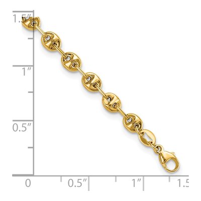 14K Yellow Gold 4.1mm Fancy Link Chain Bracelet – view 4