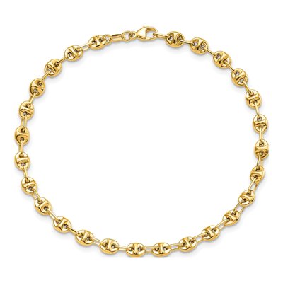 14K Yellow Gold 4.1mm Fancy Link Chain Bracelet – view 5