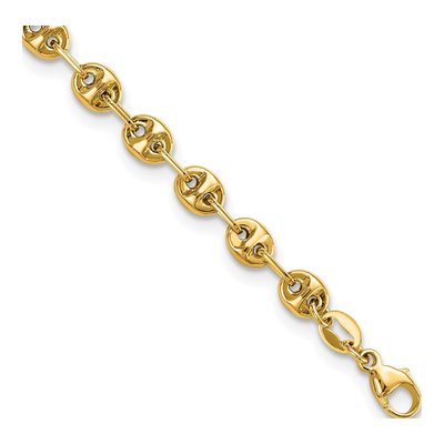 14K Yellow Gold 4.1mm Fancy Link Chain Bracelet