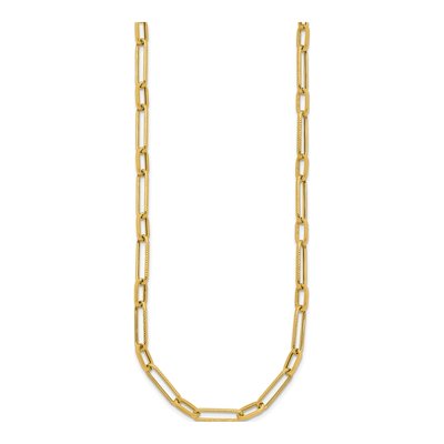 14K Yellow Gold Fancy Long Link Necklace – view 3