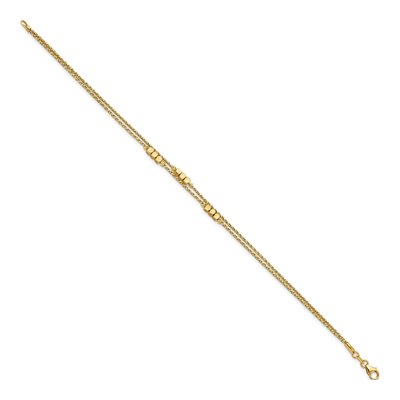 14K Yellow Gold Diamond-Cut Beaded Bracelet – view 2