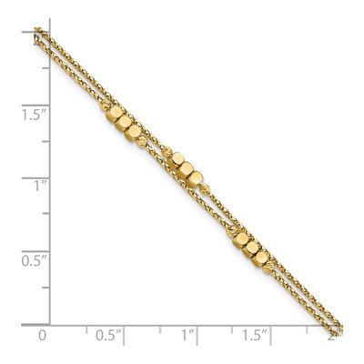 14K Yellow Gold Diamond-Cut Beaded Bracelet – view 3