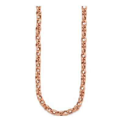 14K Rose Gold Fancy Faceted Link Necklace – view 3