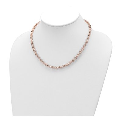 14K Rose Gold Fancy Faceted Link Necklace – view 4