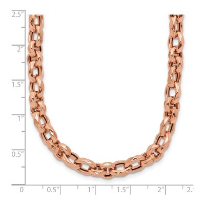14K Rose Gold Fancy Faceted Link Necklace – view 5