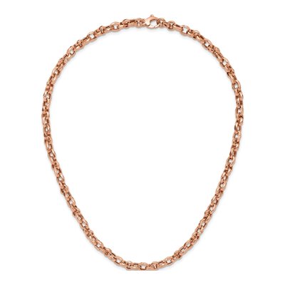 14K Rose Gold Fancy Faceted Link Necklace – view 6