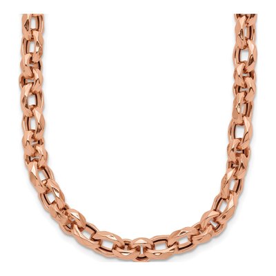 14K Rose Gold Fancy Faceted Link Necklace