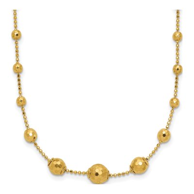 14K Yellow Gold Graduated Facet Necklace