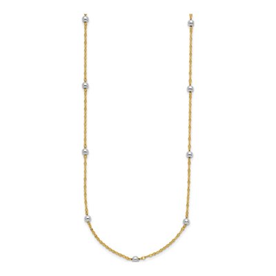 14K Two-Tone Gold Station Necklace – view 3
