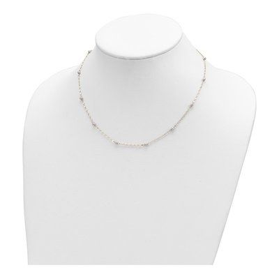 14K Two-Tone Gold Station Necklace – view 4