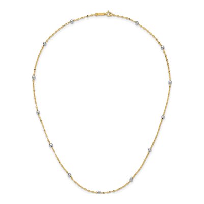 14K Two-Tone Gold Station Necklace – view 6