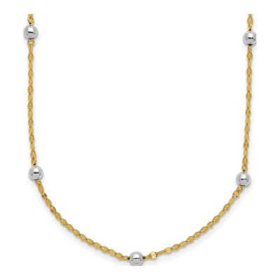 14K Two-Tone Gold Station Necklace