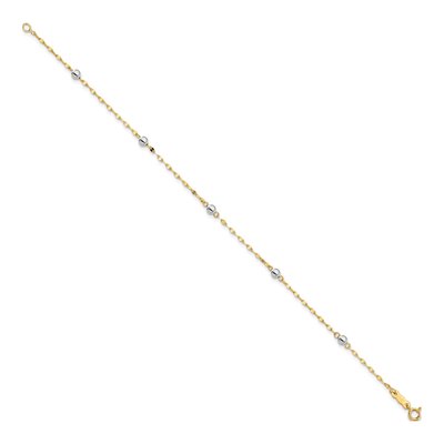 14K Two-Tone Gold Beaded Bracelet – view 3