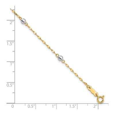14K Two-Tone Gold Beaded Bracelet – view 4