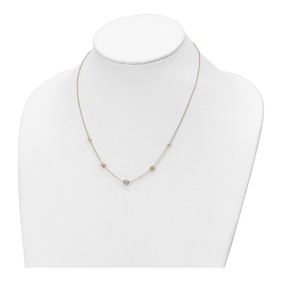 14K Tri-Color Gold Beaded Station Necklace – view 4