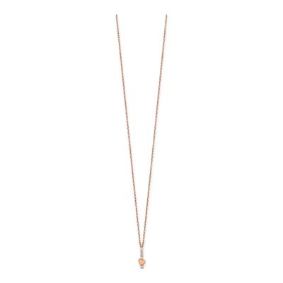 14K Rose Gold CZ Heart Pendant Necklace – view 3