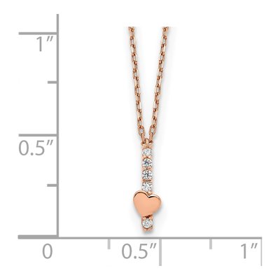 14K Rose Gold CZ Heart Pendant Necklace – view 4