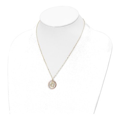 14K Two-Tone Gold Heart Open Circle Necklace – view 5