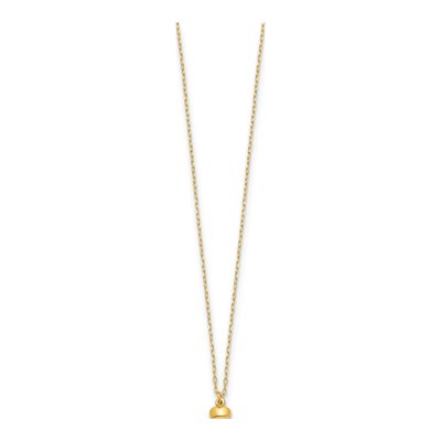 14K Yellow Gold Tiny Puffed Heart Necklace – view 3