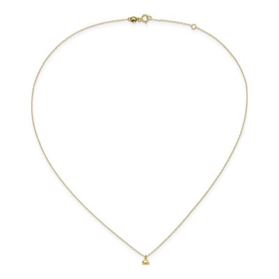 14K Yellow Gold Tiny Puffed Heart Necklace – view 6