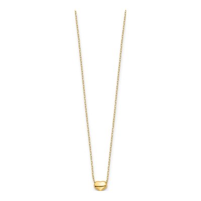 14K Yellow Gold Puffed Heart Necklace – view 3
