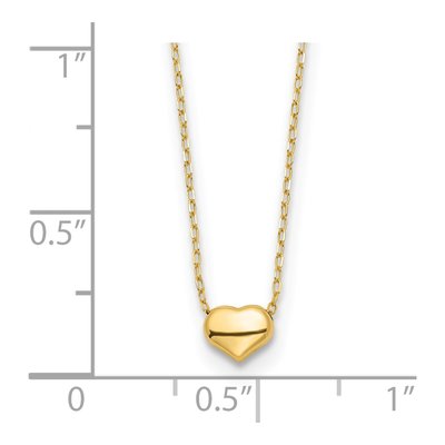 14K Yellow Gold Puffed Heart Necklace – view 4