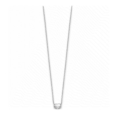 14K White Gold Puffed Heart Necklace – view 3