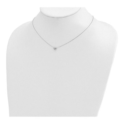 14K White Gold Puffed Heart Necklace – view 4
